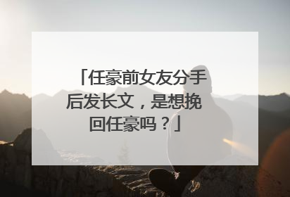 任豪前女友分手后发长文，是想挽回任豪吗？