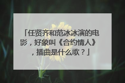 任贤齐和范冰冰演的电影，好象叫《合约情人》，插曲是什么歌？