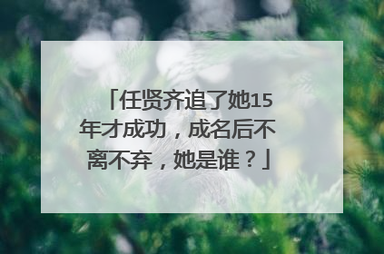 任贤齐追了她15年才成功,成名后不离不弃,她是谁?