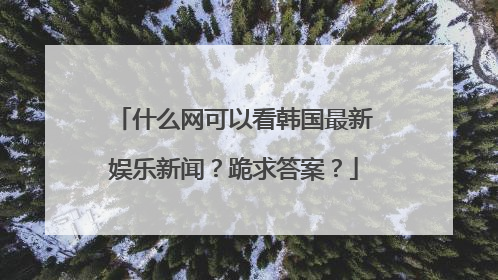 什么网可以看韩国最新娱乐新闻？跪求答案？