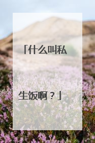 什么叫私生饭啊？