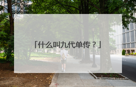 什么叫九代单传？