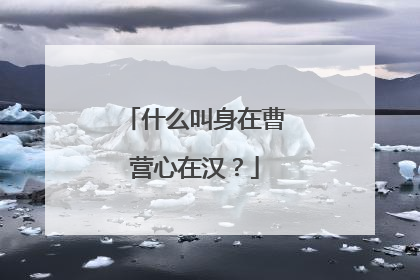 什么叫身在曹营心在汉？