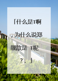 什么是T啊,为什么说郑靓歆是 T呢?、