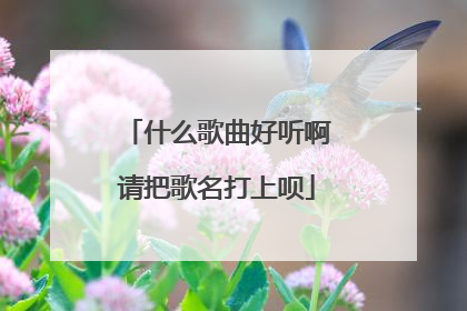 什么歌曲好听啊请把歌名打上呗