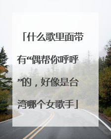 什么歌里面带有“偶帮你呼呼”的，好像是台湾哪个女歌手
