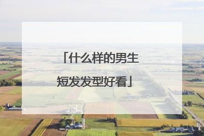 什么样的男生短发发型好看