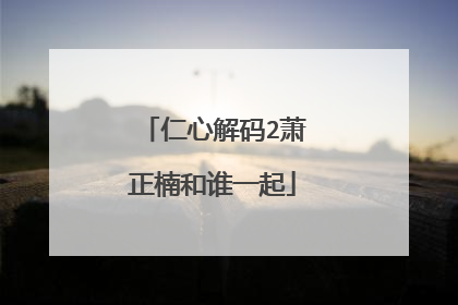 仁心解码2萧正楠和谁一起