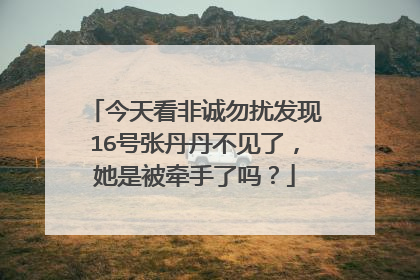 今天看非诚勿扰发现16号张丹丹不见了，她是被牵手了吗？