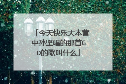 今天快乐大本营中孙坚唱的那首GD的歌叫什么