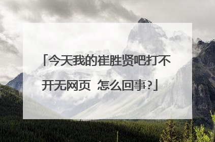 今天我的崔胜贤吧打不开无网页 怎么回事?