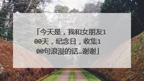 今天是,我和女朋友100天,纪念日,收集100句浪漫的话…谢谢