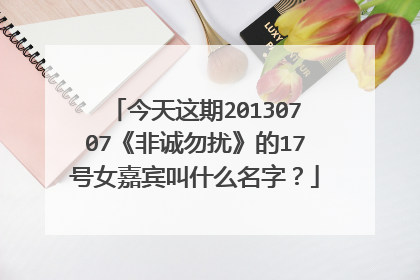 今天这期20130707《非诚勿扰》的17号女嘉宾叫什么名字?