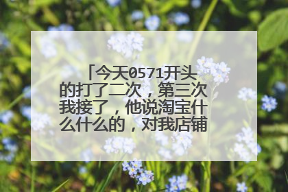 今天0571开头的打了二次,第三次我接了,他说淘宝什么什么的,对我店铺有什么问题吗?