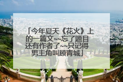 今年夏天《花火》上的一篇文~~忘了题目还有作者了~~只记得男主角叫顾青城