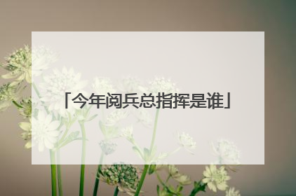 今年阅兵总指挥是谁