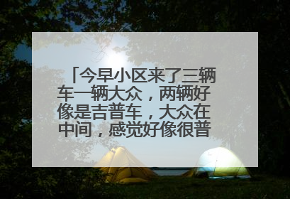 今早小区来了三辆车一辆大众,两辆好像是吉普车,大众在中间,感觉好像很普通,可是吉普车下来的四个人都