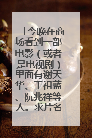 今晚在商场看到一部电影（或者是电视剧）里面有谢天华、王祖蓝、阮兆祥等人。求片名
