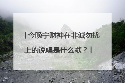 今晚宁财神在非诚勿扰上的说唱是什么歌？