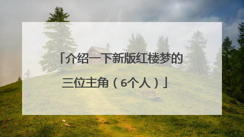 介绍一下新版红楼梦的三位主角(6个人)