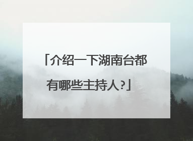 介绍一下湖南台都有哪些主持人?