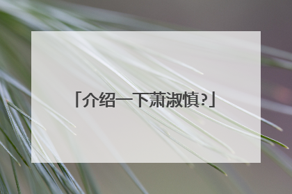 介绍一下萧淑慎?