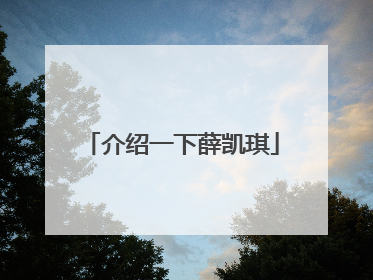 介绍一下薛凯琪