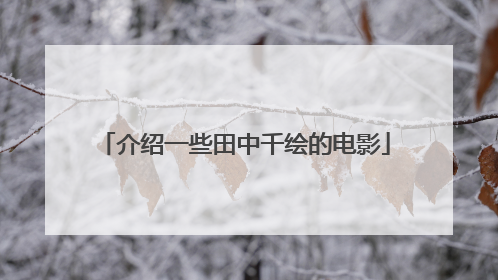 介绍一些田中千绘的电影