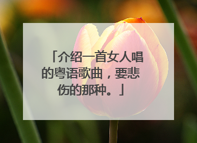 介绍一首女人唱的粤语歌曲，要悲伤的那种。