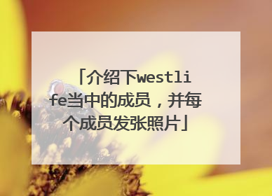 介绍下westlife当中的成员,并每个成员发张照片