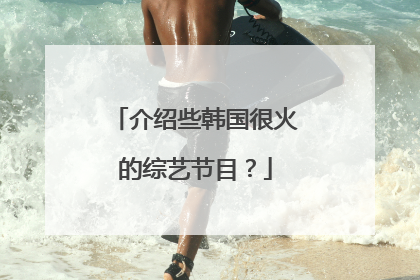 介绍些韩国很火的综艺节目？