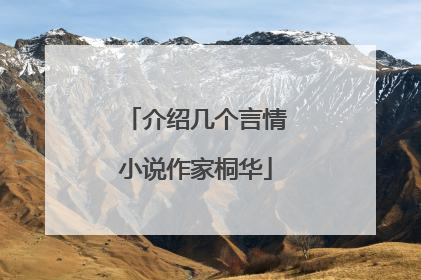 介绍几个言情小说作家桐华