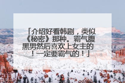 介绍好看韩剧，类似《秘密》那种。霸气腹黑男然后喜欢上女主的！一定要霸气的！