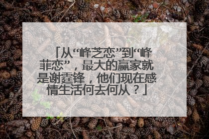 从“峰芝恋”到“峰菲恋”，最大的赢家就是谢霆锋，他们现在感情生活何去何从？
