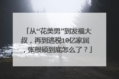 从“花美男”到发福大叔,再到逃税10亿家属,张根硕到底怎么了?