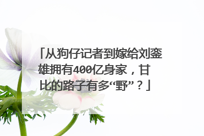 从狗仔记者到嫁给刘銮雄拥有400亿身家,甘比的路子有多“野”?