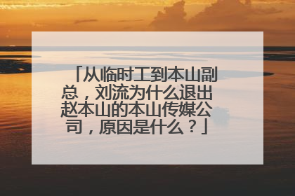 从临时工到本山副总,刘流为什么退出赵本山的本山传媒公司,原因是什么?