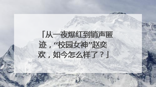 从一夜爆红到销声匿迹，“校园女神”赵奕欢，如今怎么样了？