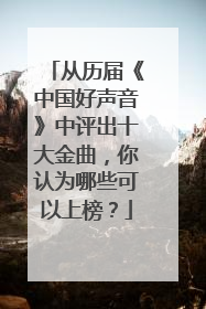 从历届《中国好声音》中评出十大金曲，你认为哪些可以上榜？