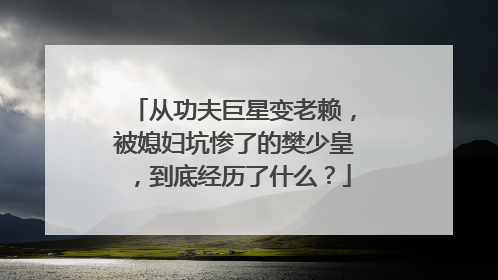 从功夫巨星变老赖,被媳妇坑惨了的樊少皇,到底经历了什么?