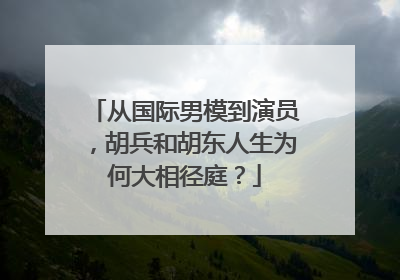 从国际男模到演员，胡兵和胡东人生为何大相径庭？