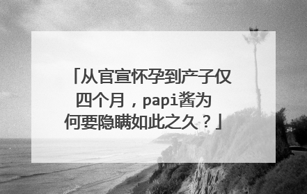从官宣怀孕到产子仅四个月,papi酱为何要隐瞒如此之久?