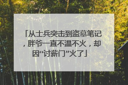 从士兵突击到盗墓笔记,胖爷一直不温不火,却因“讨薪门”火了