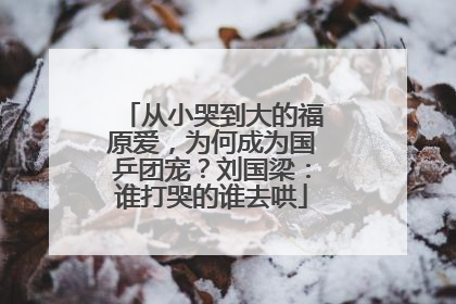 从小哭到大的福原爱,为何成为国乒团宠?刘国梁:谁打哭的谁去哄