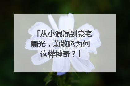 从小混混到豪宅曝光，萧敬腾为何这样神奇？