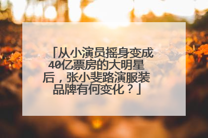 从小演员摇身变成40亿票房的大明星后,张小斐路演服装品牌有何变化?