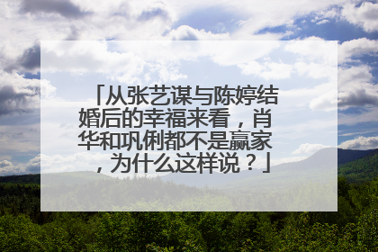 从张艺谋与陈婷结婚后的幸福来看,肖华和巩俐都不是赢家,为什么这样说?