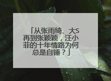 从张雨绮、大S再到张颖颖，汪小菲的十年情路为何总是自锤？