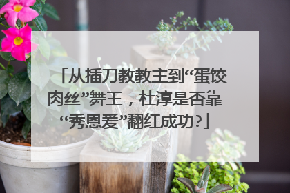从插刀教教主到“蛋饺肉丝”舞王，杜淳是否靠“秀恩爱”翻红成功?