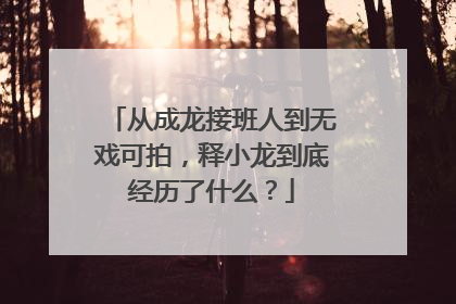 从成龙接班人到无戏可拍,释小龙到底经历了什么?